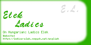 elek ladics business card